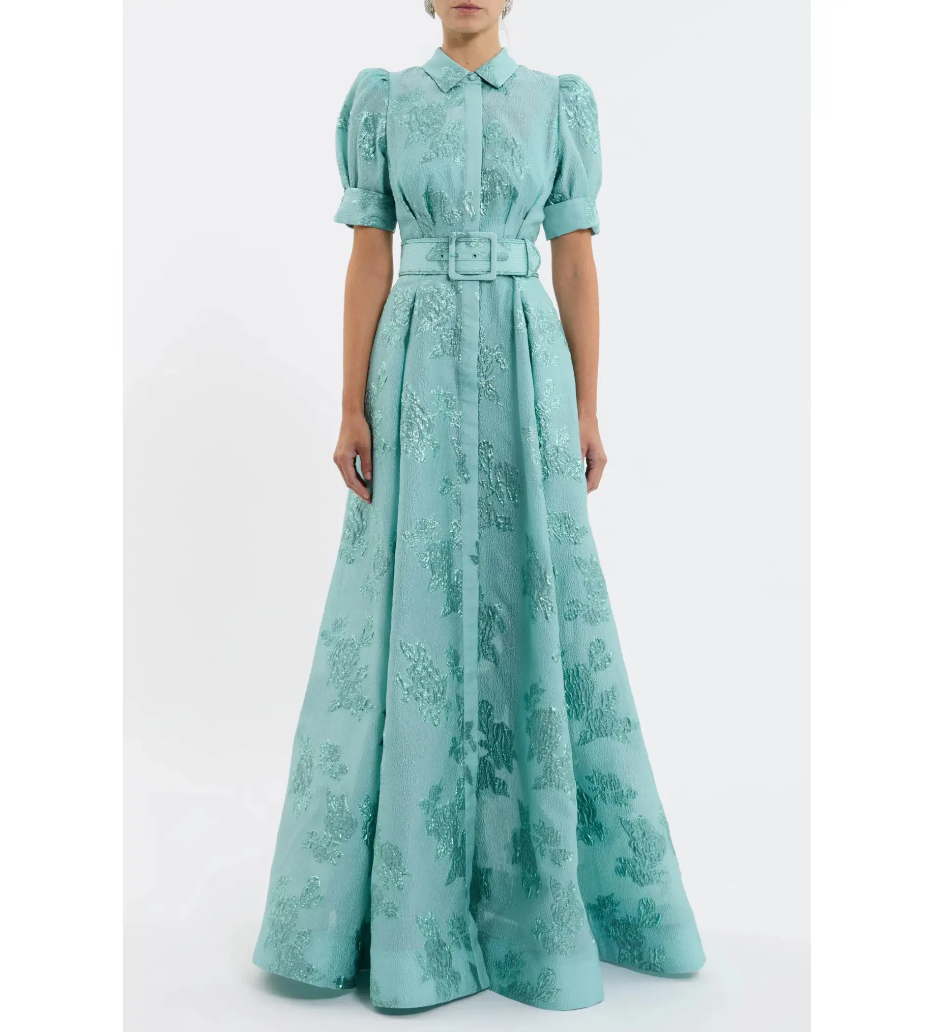 Rebecca Vallance Benette Short Sleeve Gown Teal Size AU 10 - Image 1