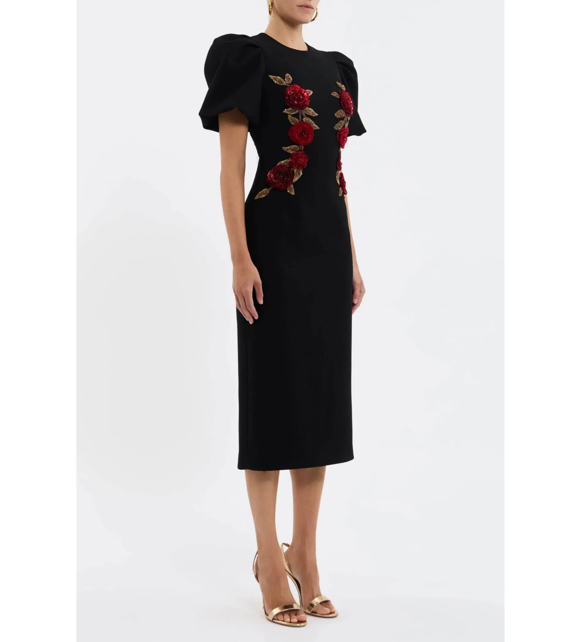 Rebecca Vallance Rosetta Midi Dress Black Size AU 12 - Image 2