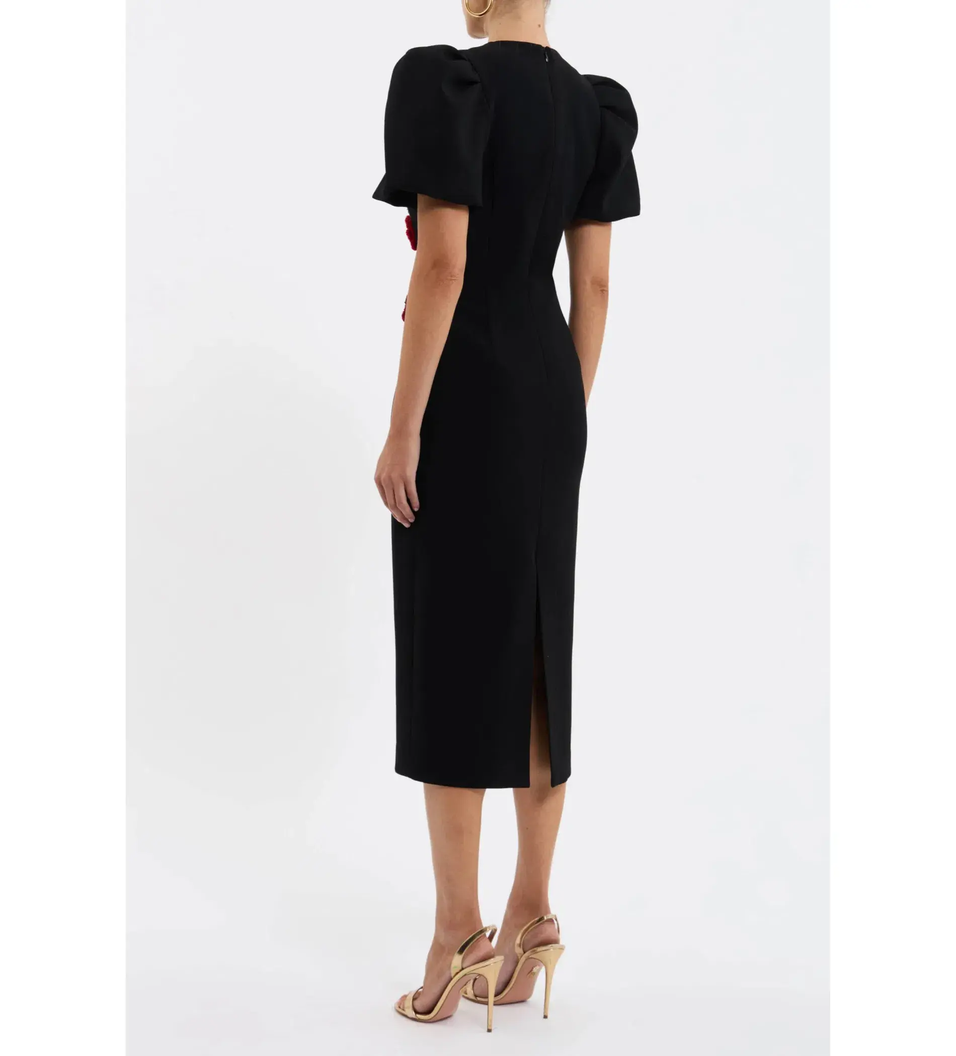 Rebecca Vallance Rosetta Midi Dress Black Size AU 12 - Image 3