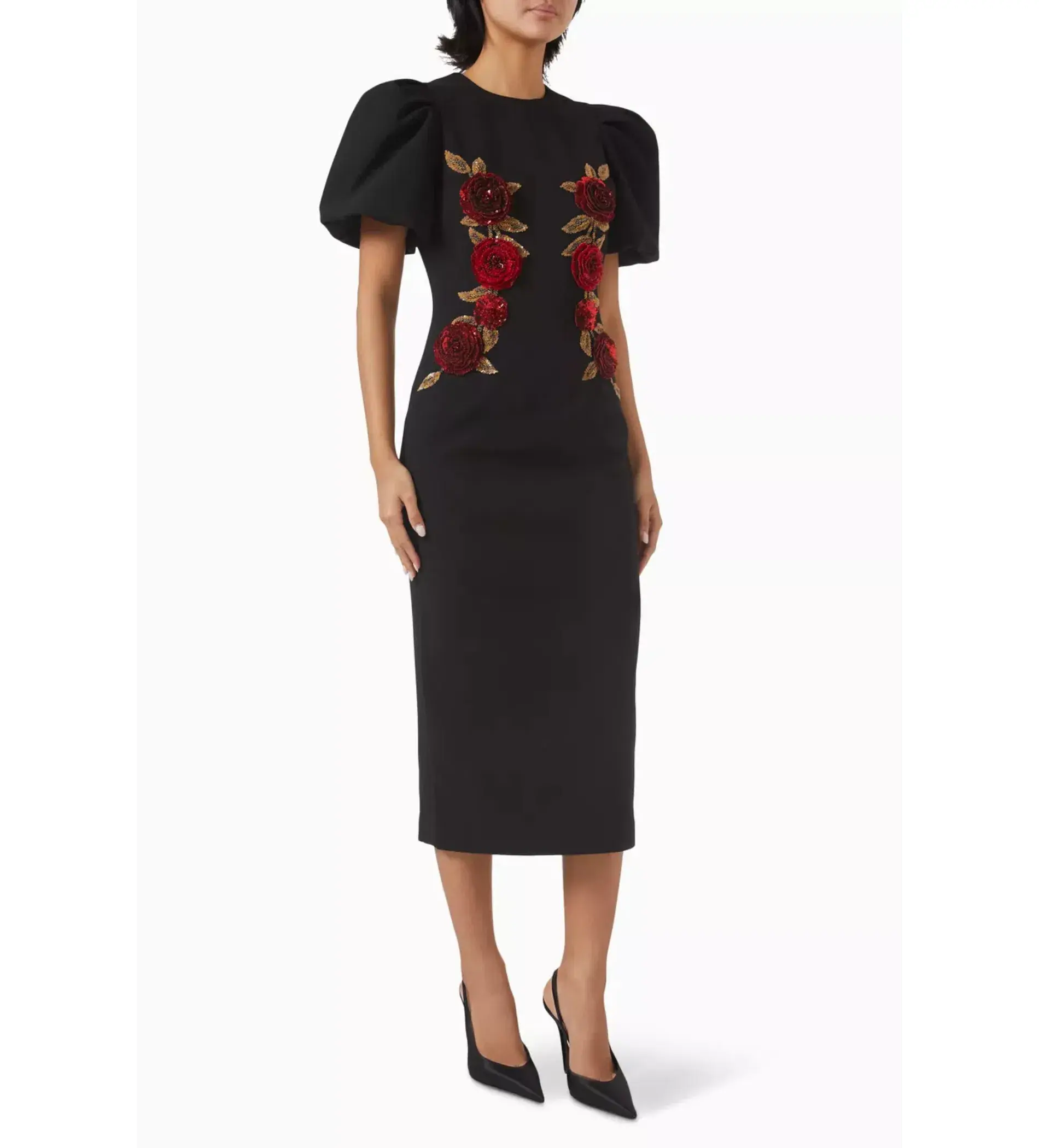 Rebecca Vallance "Rosetta" Midi Dress Black Size 14 - Image 2
