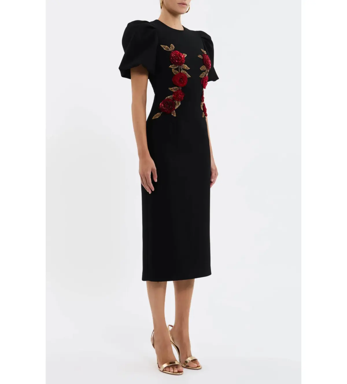 Rebecca Vallance Rosetta Midi Dress Black Size 16 - Image 2