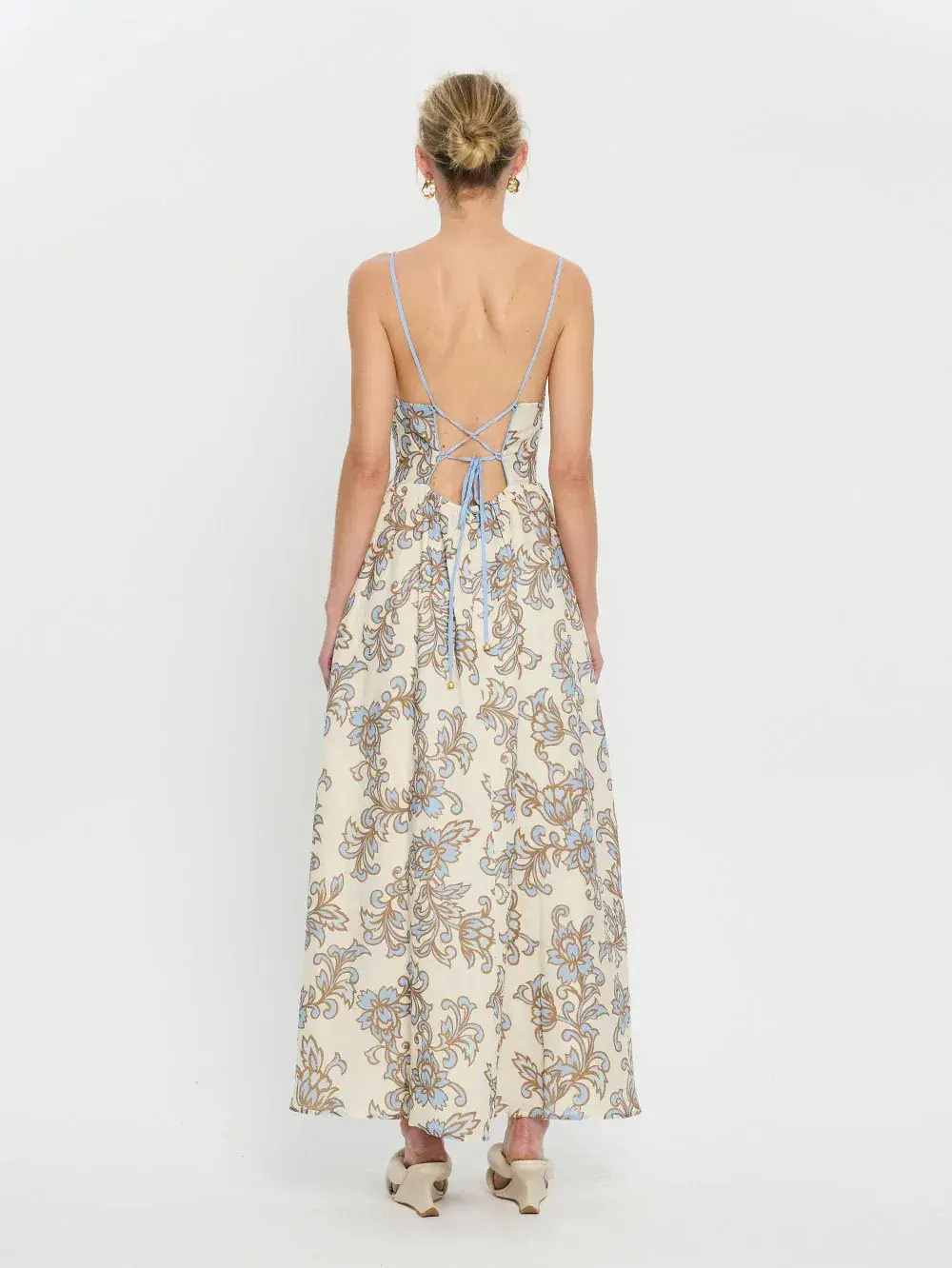 Kivari Avalon Strappy Maxi Dress Print Size 10 - Image 3