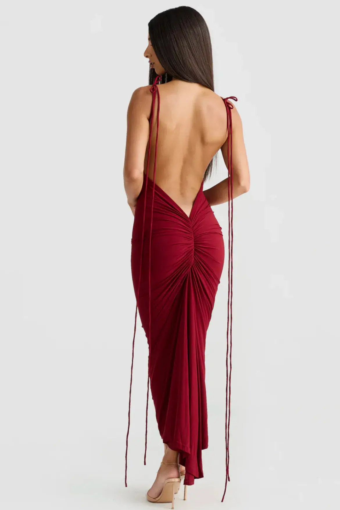 Melani Azari Dress Wine Maxi Size AU 6 - Image 2