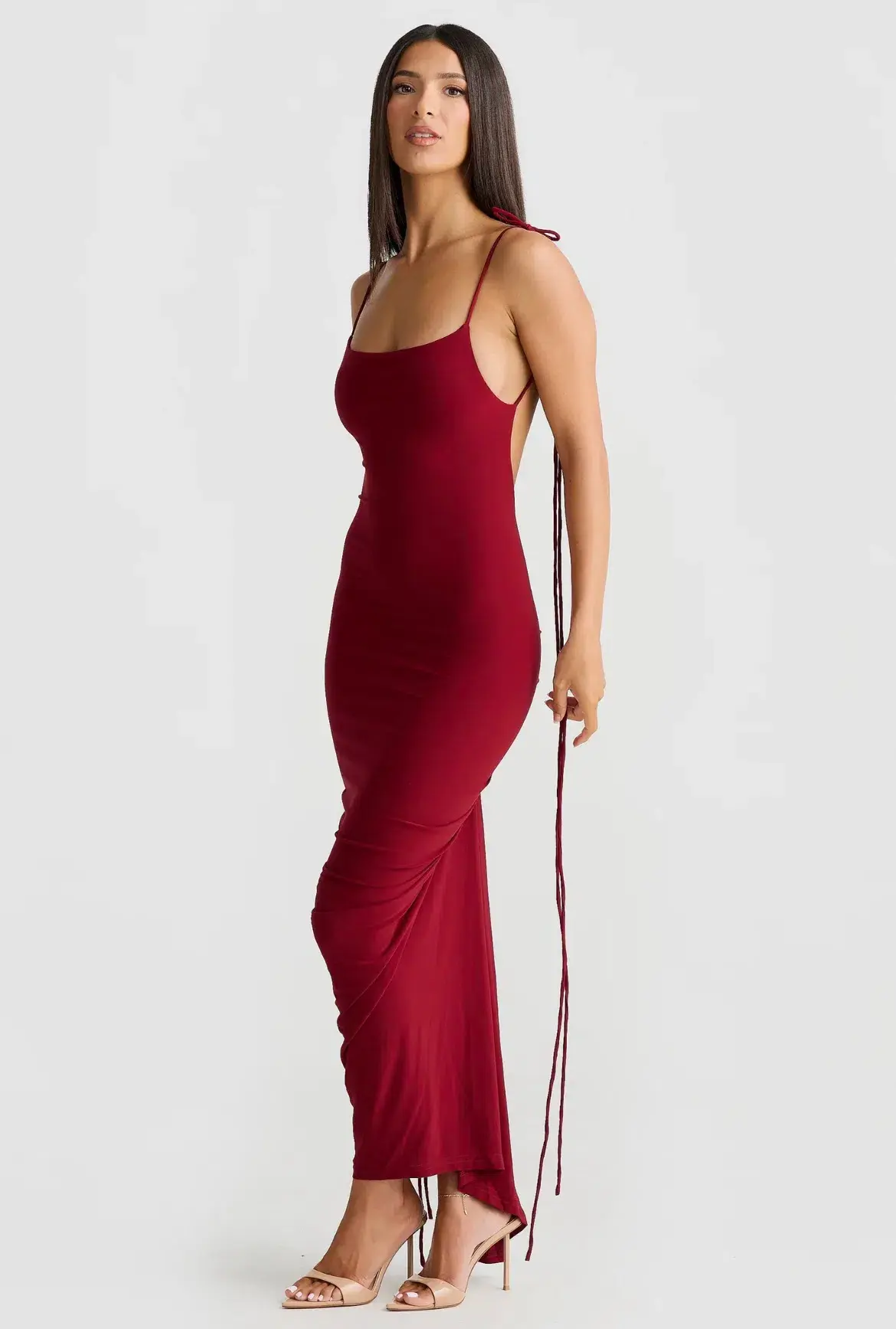 Melani Azari Dress Wine Maxi Size AU 6 - Image 1