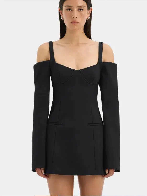 Sir Sandrine Long Sleeve Mini Dress Black Size 8 - Image 2