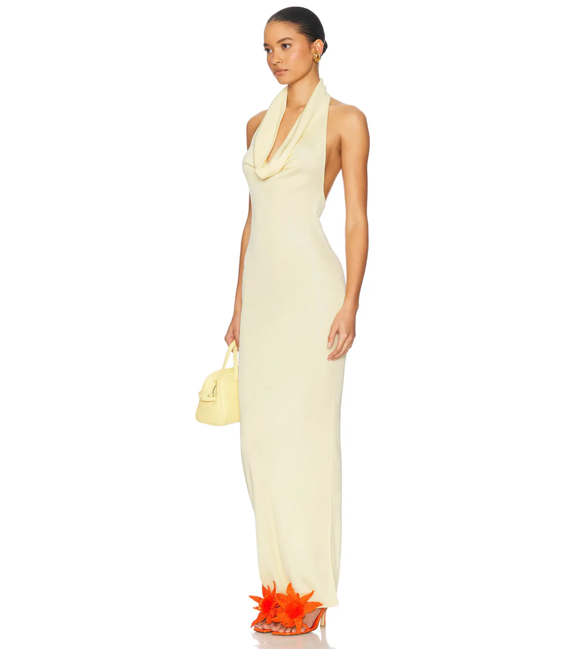 Helsa Aaliyah Maxi Knit Dress in Butter Yellow Size XS / AU 6 - 8 - Image 4