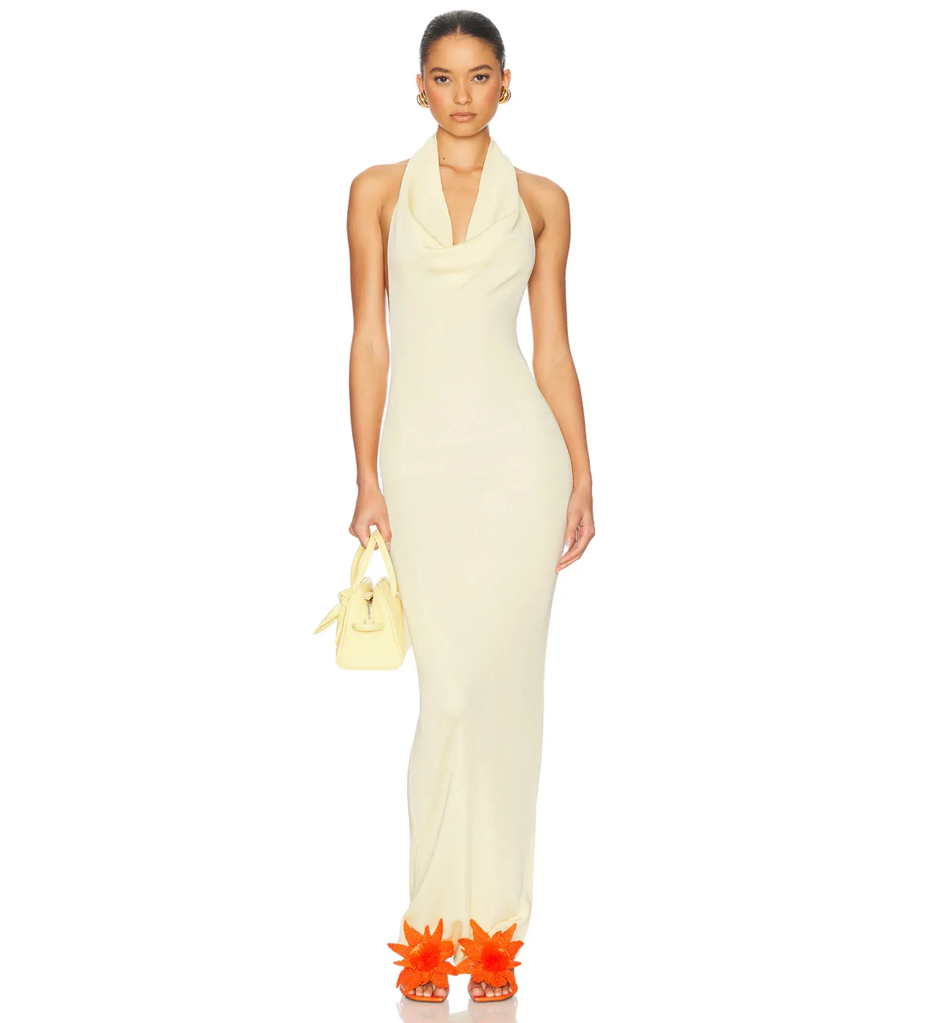 Helsa Aaliyah Maxi Knit Dress in Butter Yellow Size XS / AU 6 - 8 - Image 1