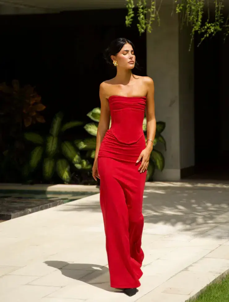 HNTR the Label Louie Gown Wine Size M/AU 10 for rent on The Volte - main image