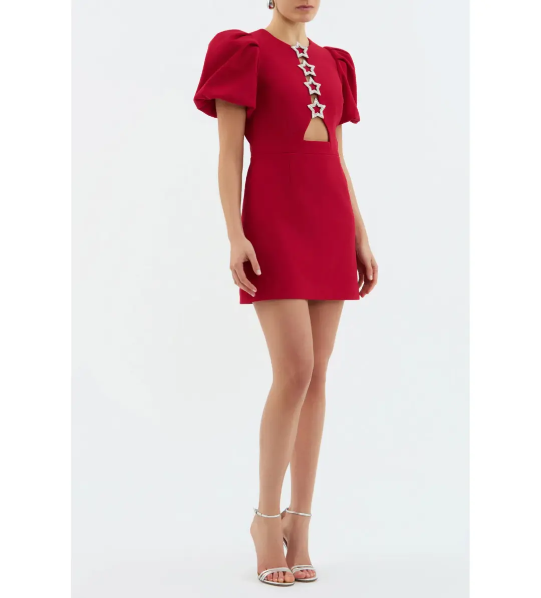 Rebecca Vallance Akari Puff Sleeve Mini Dress Red Size AU 8 for rent on The Volte - main image
