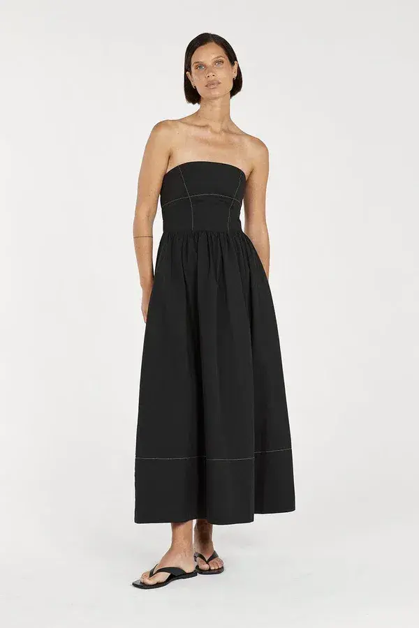 Dissh Elidy Strapless Black Midi Dress Size 10 - Image 1