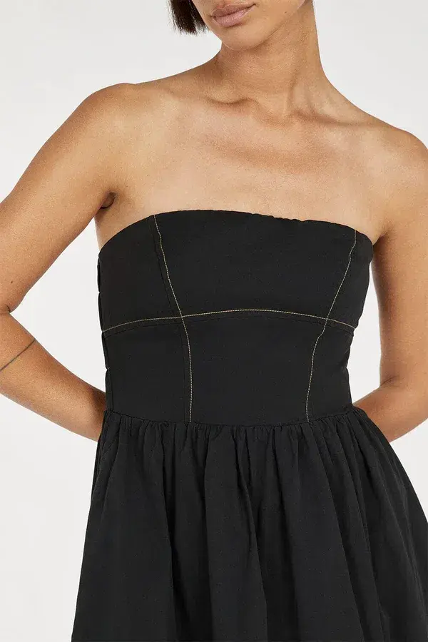 Dissh Elidy Strapless Black Midi Dress Size 10 - Image 5