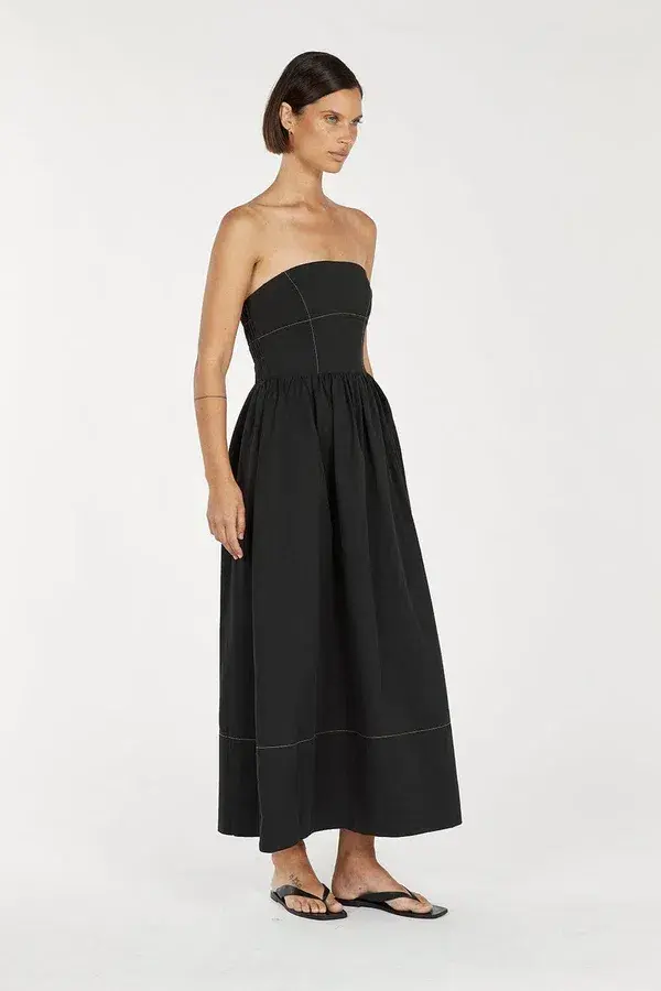 Dissh Elidy Strapless Black Midi Dress Size 10 - Image 4