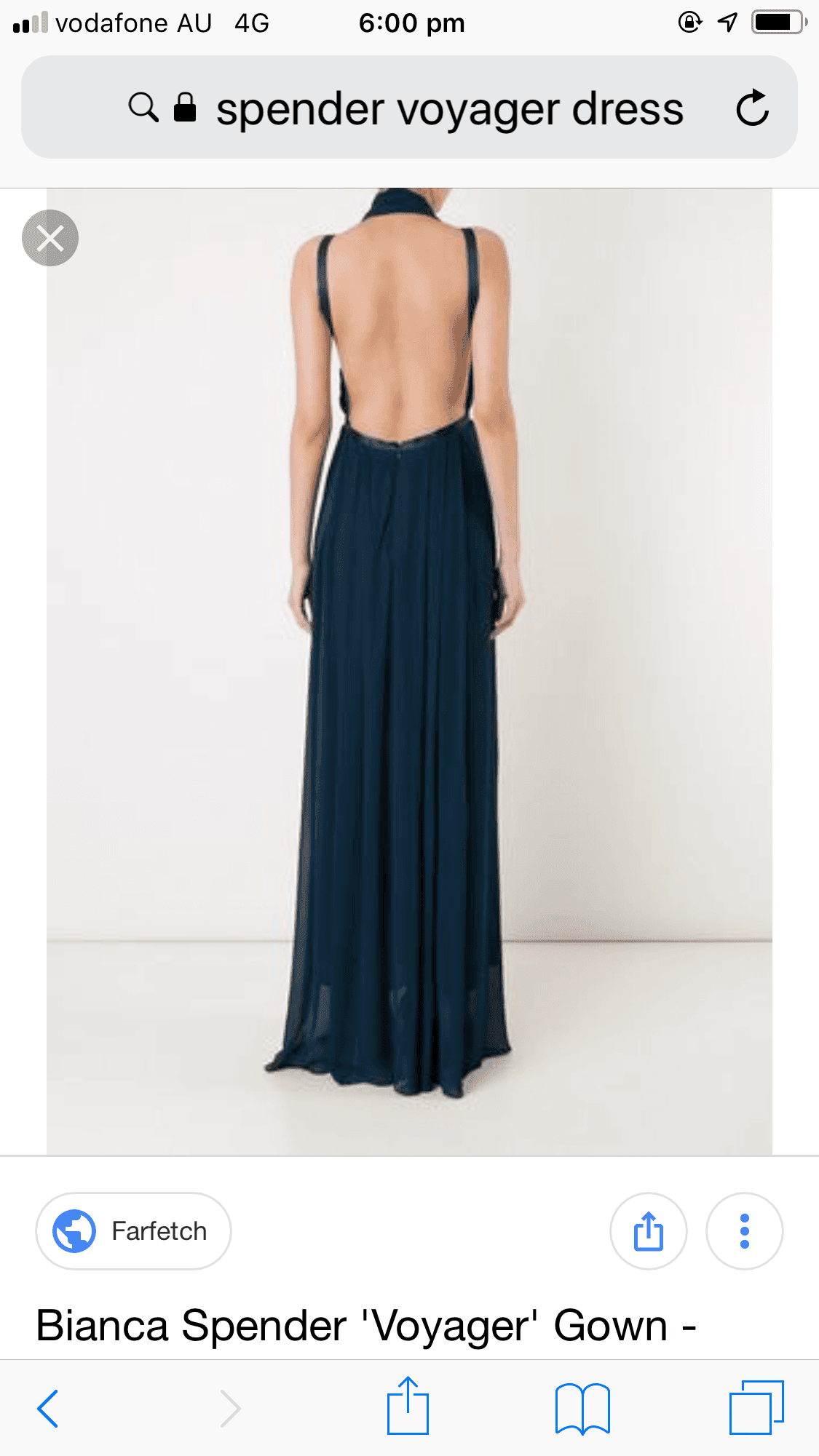 Bianca Spender Voyager Gown Navy Teal Silk Dress Size 6 (fits 6-10) - Image 2