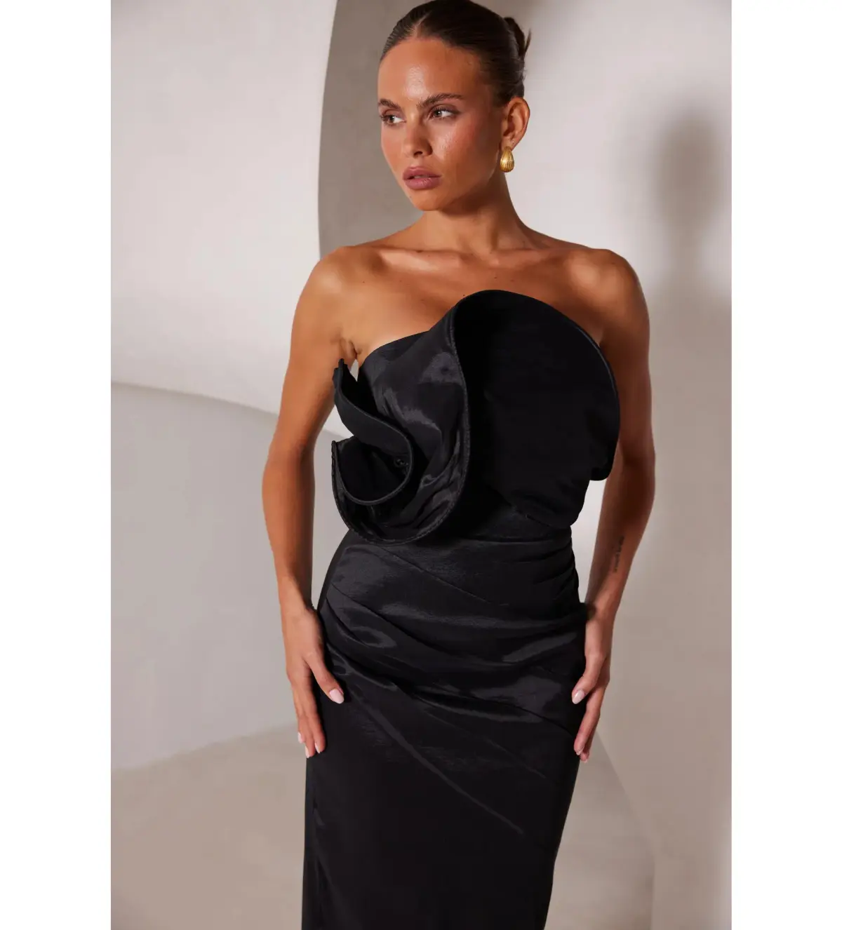 Elle Zeitoune Miles Midi Dress Black Size 10 - Image 3