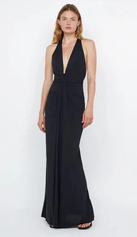 Bec and Bridge Tillie Drape Maxi Dress Black Size 6 for rent on The Volte - main image