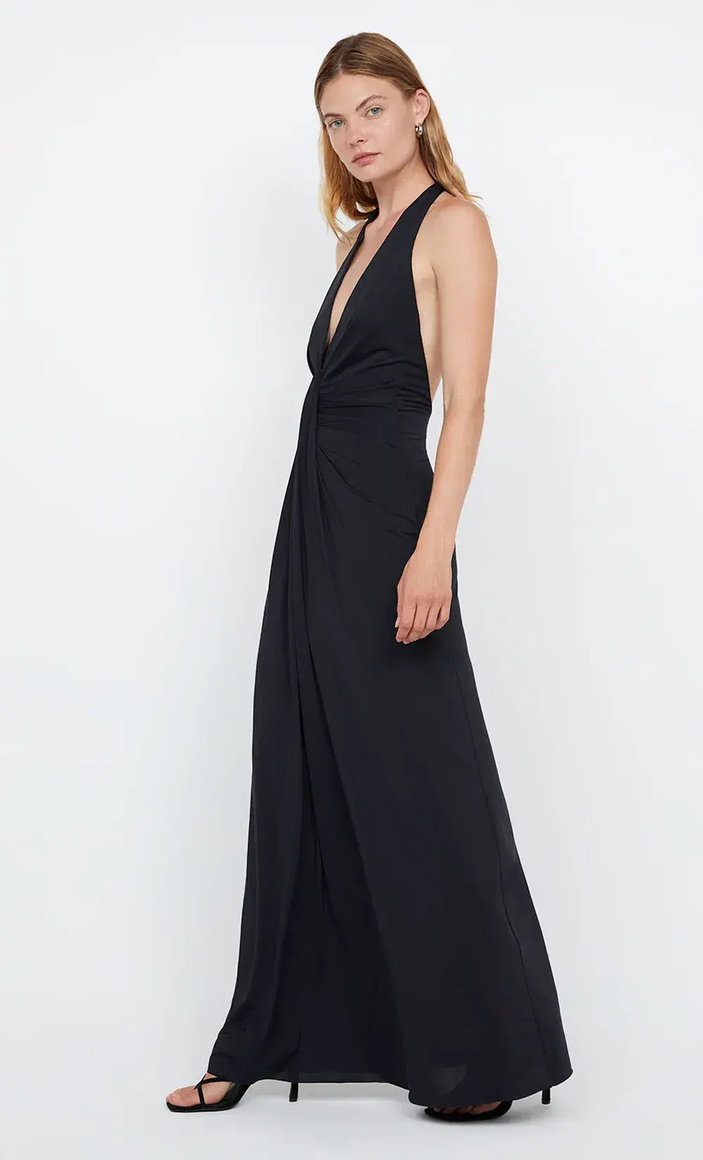 Bec and Bridge Tillie Drape Maxi Dress Black Size 8 - Image 3