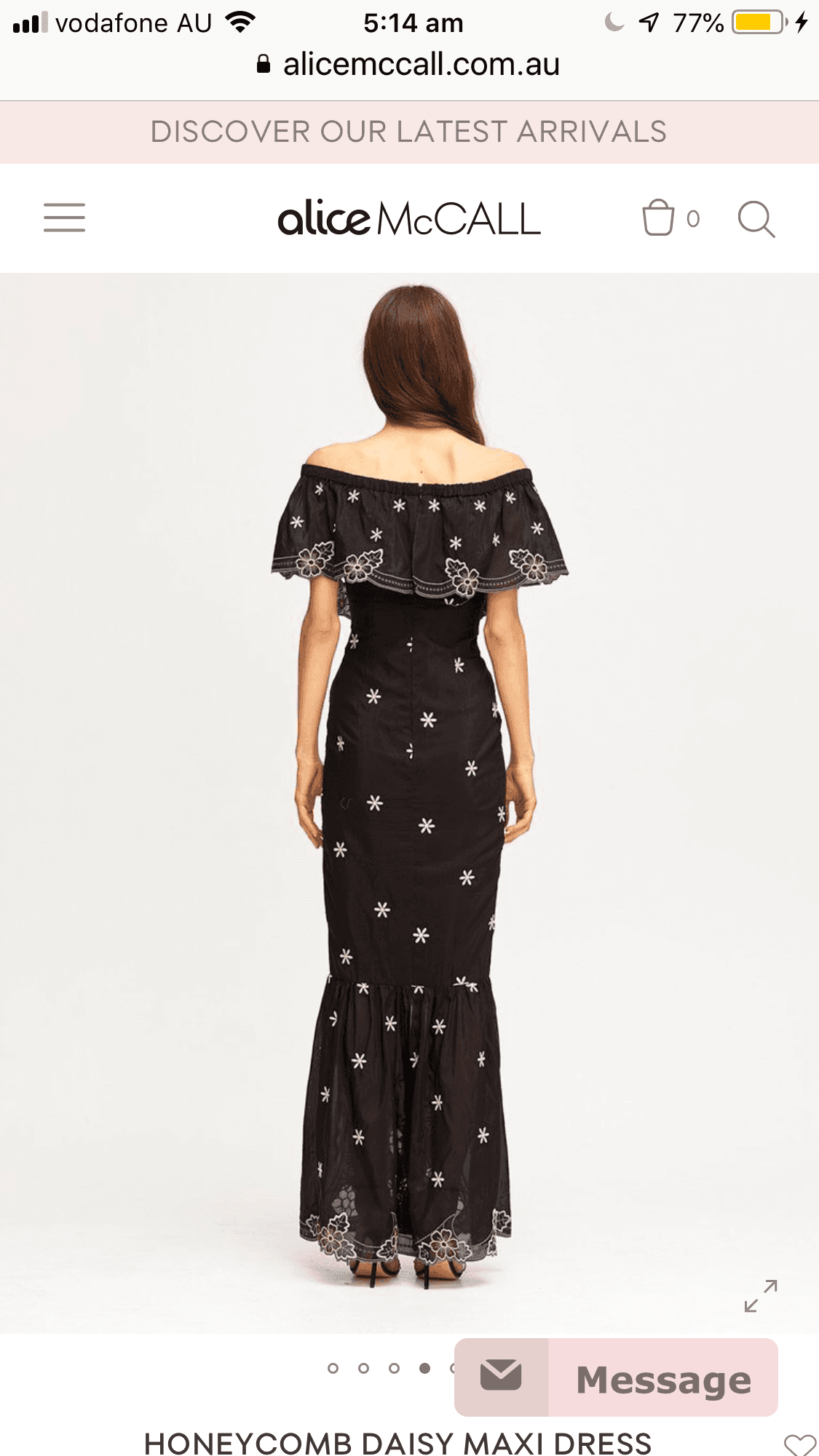 Alice McCALL Honeycomb Daisy Black Embroidered Maxi Dress Size 10 - Image 4