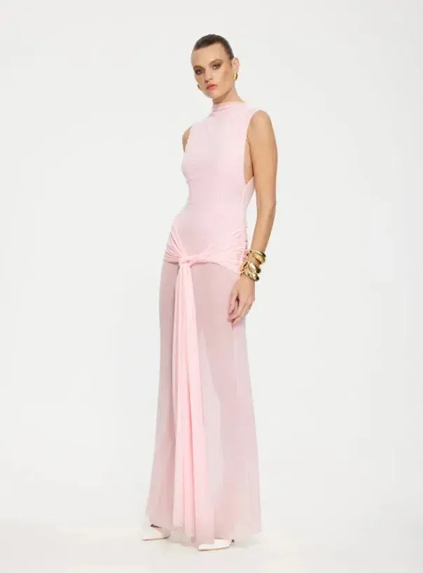 Effie Kats Roza Maxi Dress Petal Pink Size AU 10 for rent on The Volte - main image