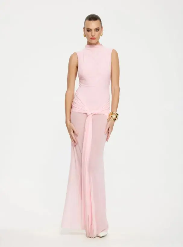 Effie Kats Roza Maxi Dress Petal Pink Size AU 10 - Image 1