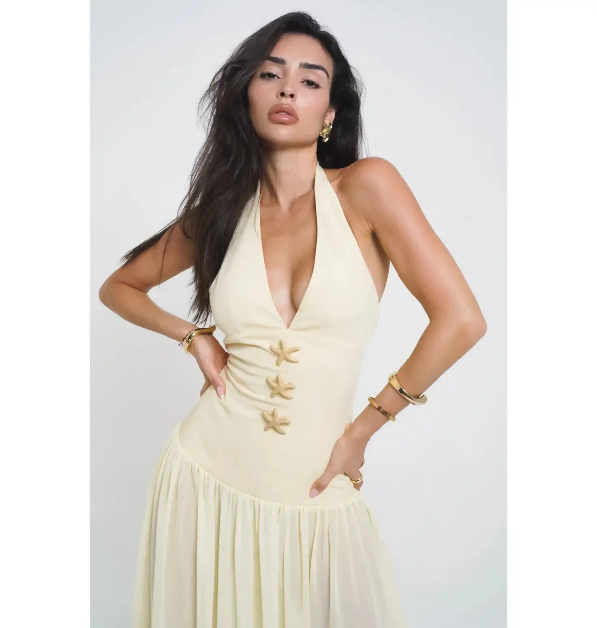 Vivienne Collection Giselle Maxi Dress Lemon Yellow Size 6 - Image 4