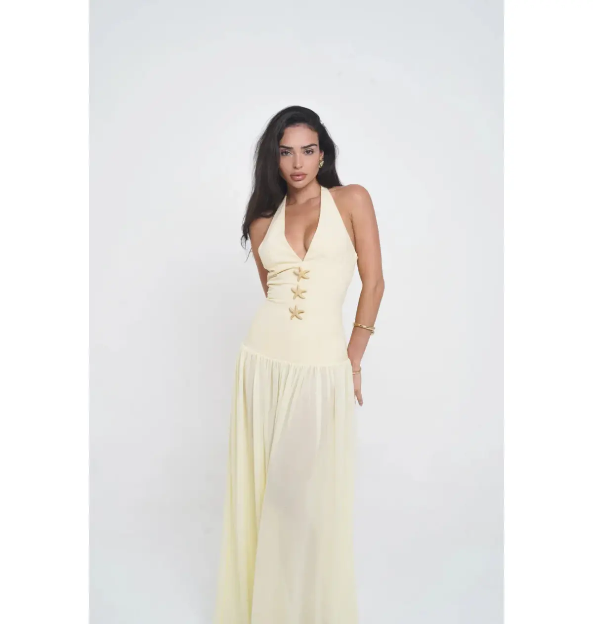 Vivienne Collection Giselle Maxi Dress Lemon Yellow Size 6 - Image 1