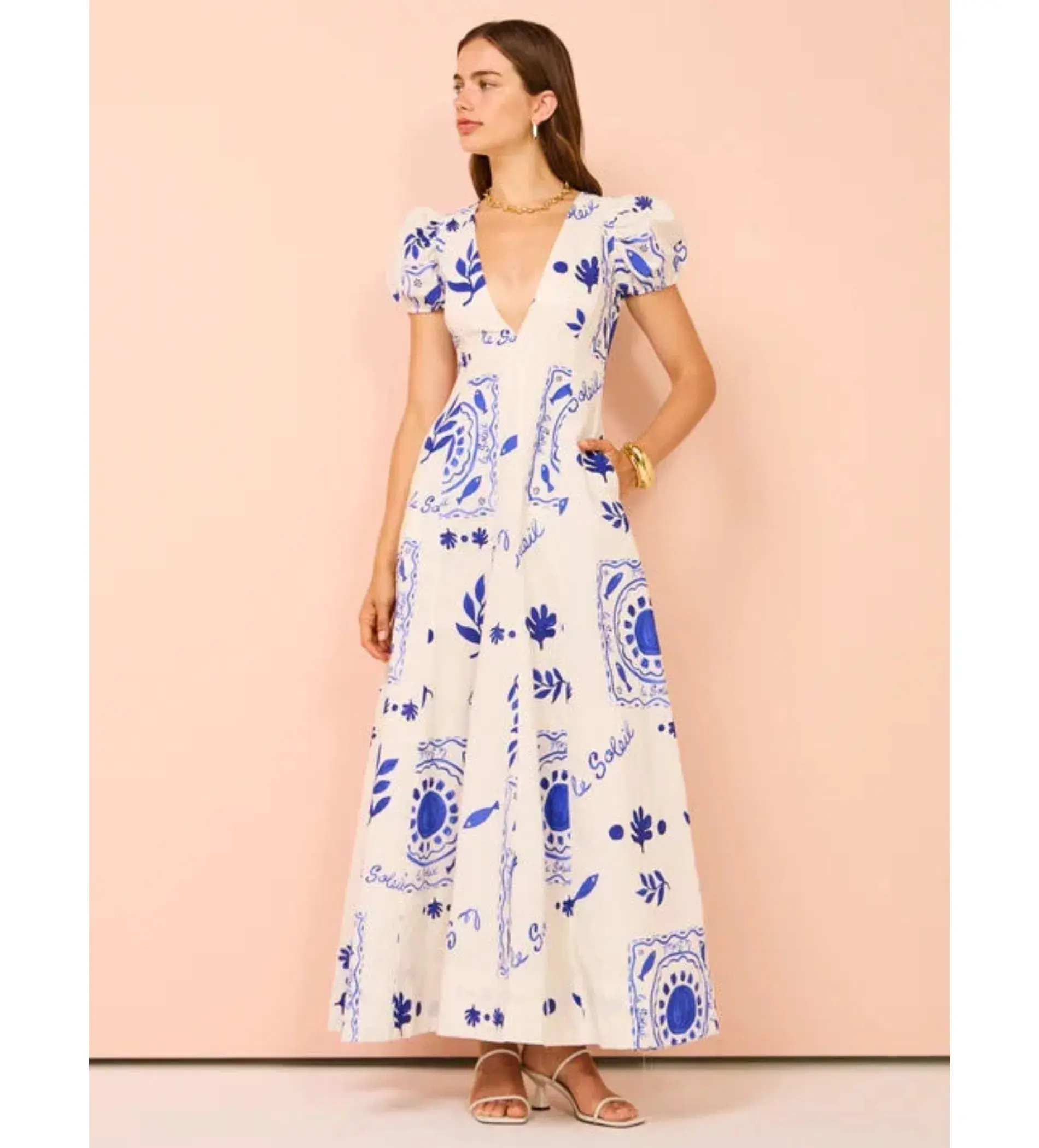By Nicola S/S Wavy Maxi Dress in Le Soleil Size 8 - Image 3
