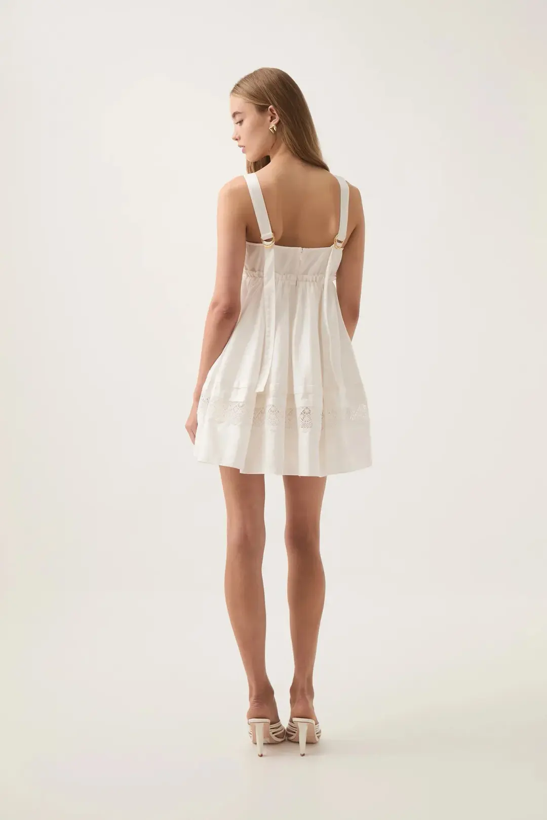 Aje Chant Mini Dress Ivory Size 8 for rent on The Volte - main image