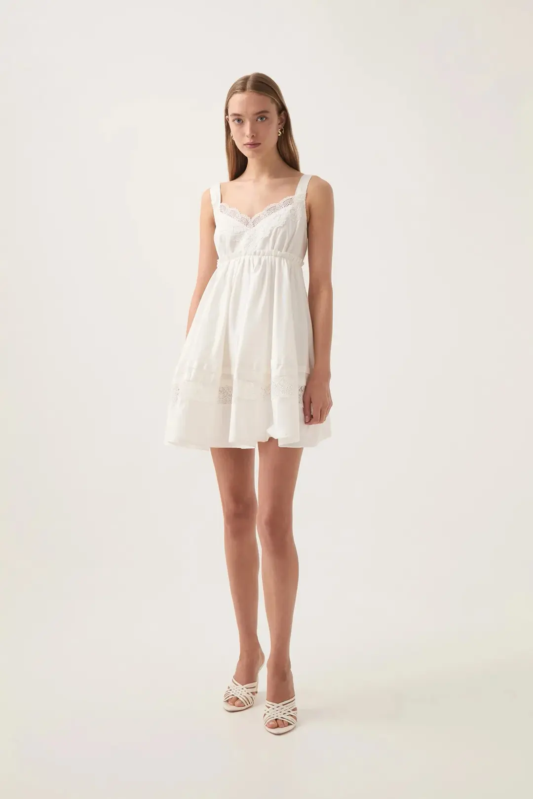 Aje Chant Mini Dress Ivory Size 8 for rent on The Volte - main image