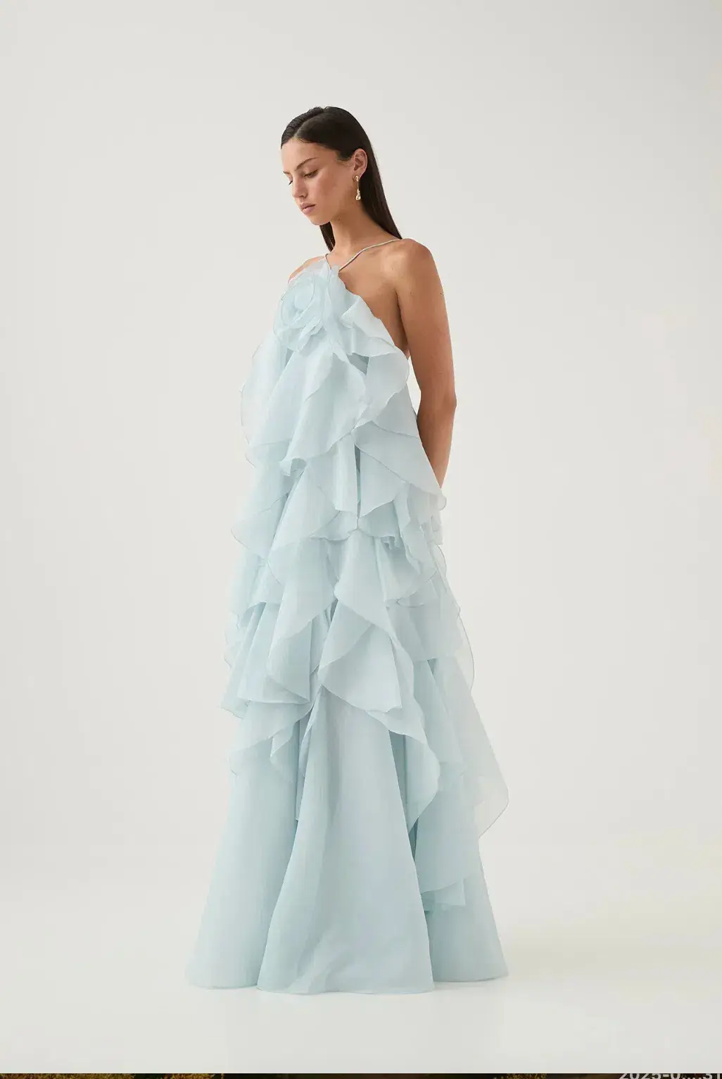 Aje Pandorea Layered Maxi Dress Silver Blue Size AU 8 - Image 2