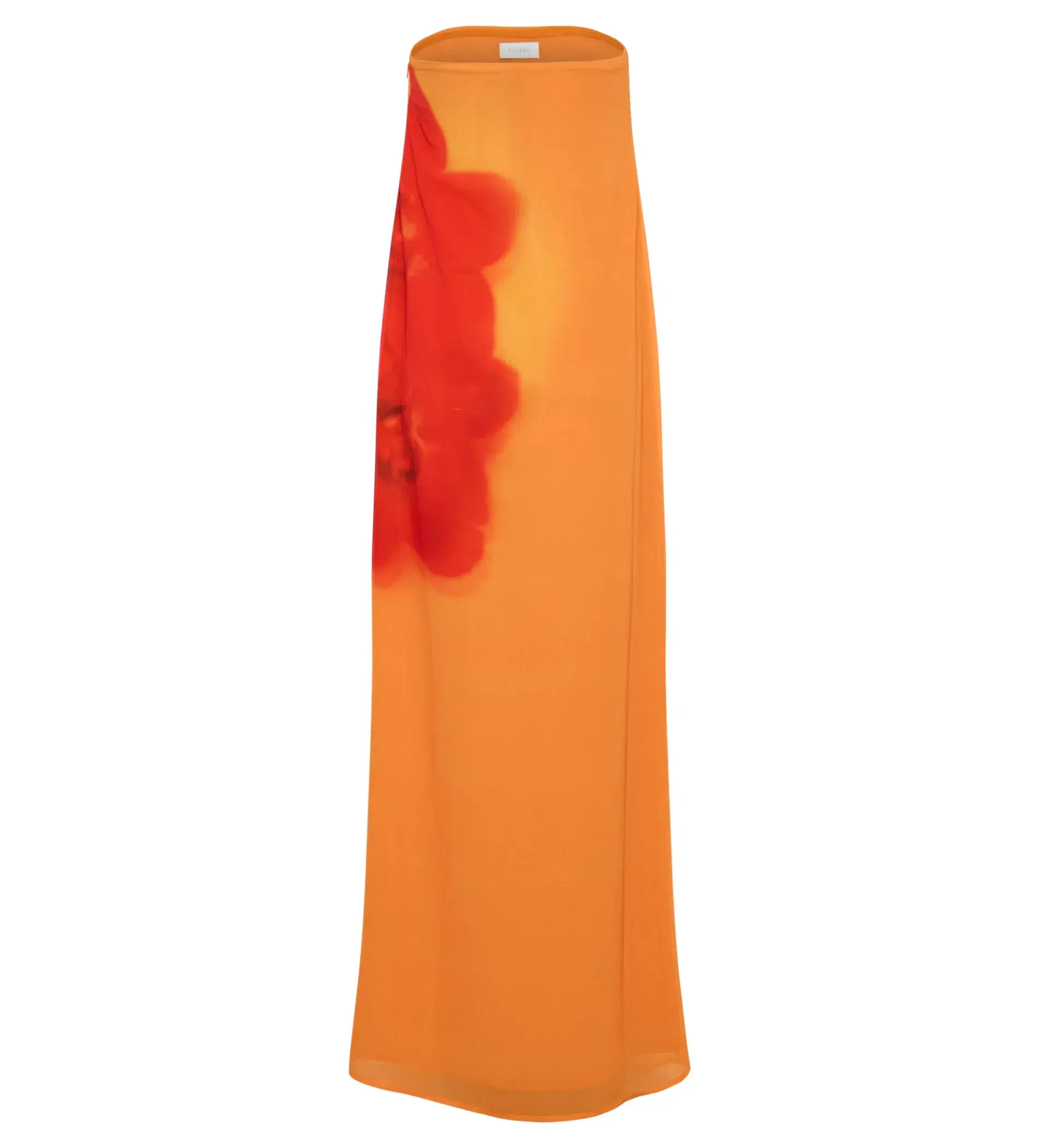 Amaya Strapless Chiffon Maxi Dress Koi Orchid Print Size 8 - Image 4