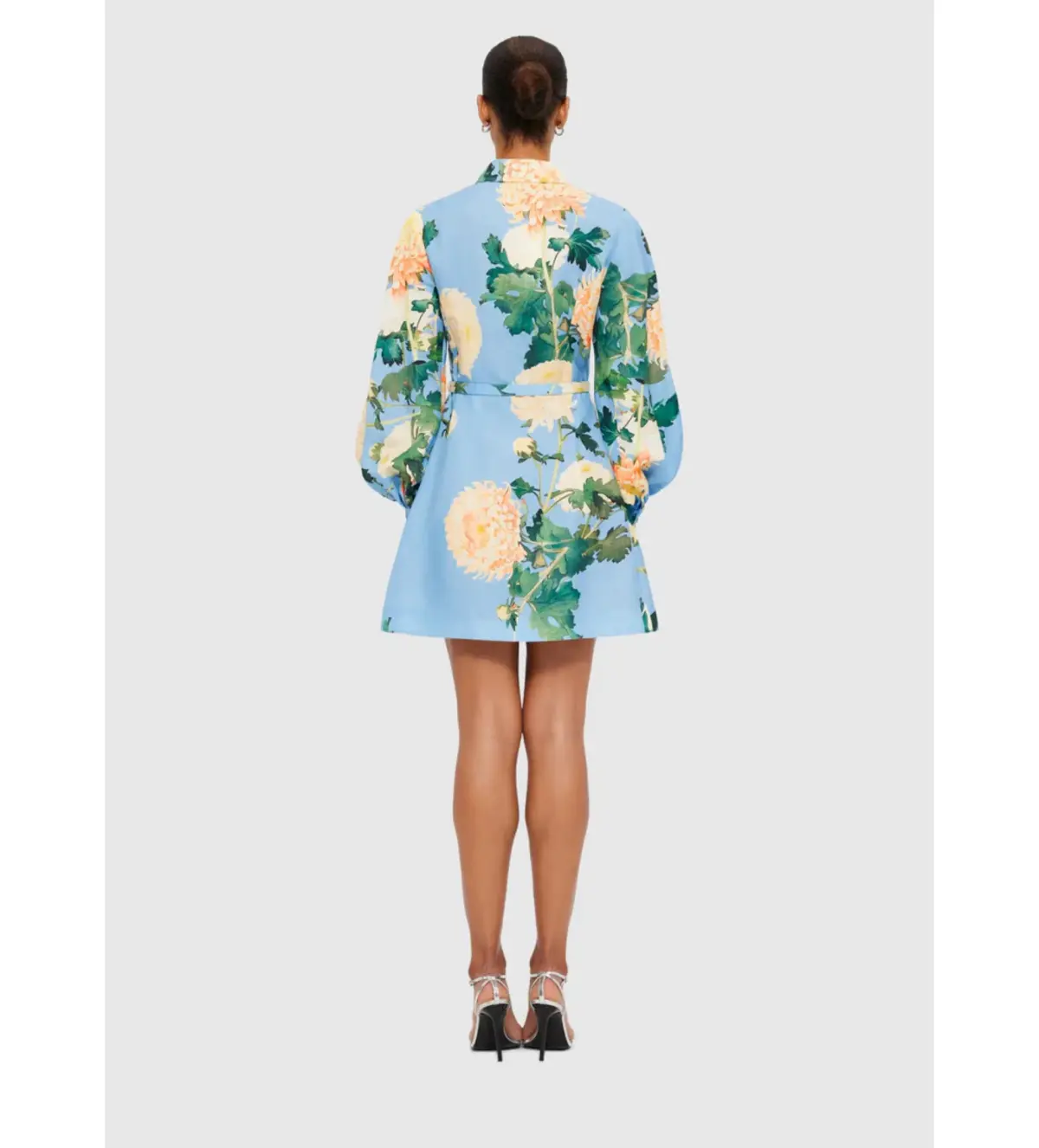 Leo Lin "Luminous" Linen Mini Dress in Cornflower Blue  Size AU 12 - Image 3
