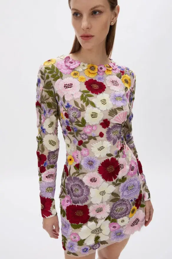 Rachel Gilbert Nya Mini Dress Floral Size 8 - Image 3