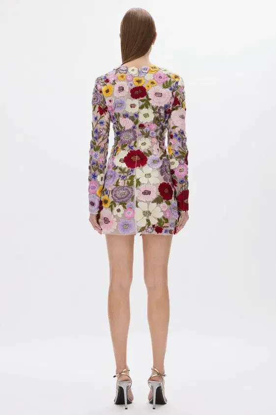 Rachel Gilbert Nya Mini Dress Floral Size 8 - Image 4