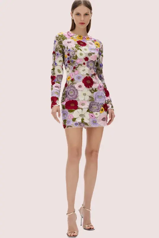 Rachel Gilbert Nya Mini Dress Floral Size 8 - Image 1