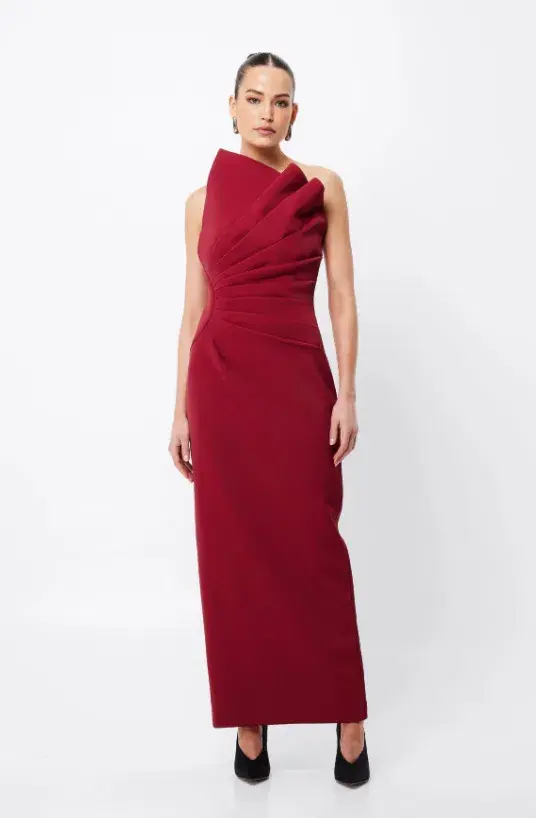 Mossmann Common Emotion Midi Crimson Dress in Red Size AU 10 - Image 2