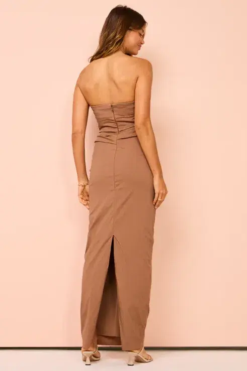 Sir The Label Alba Strapless Gown Mocha Size 8 - Image 5