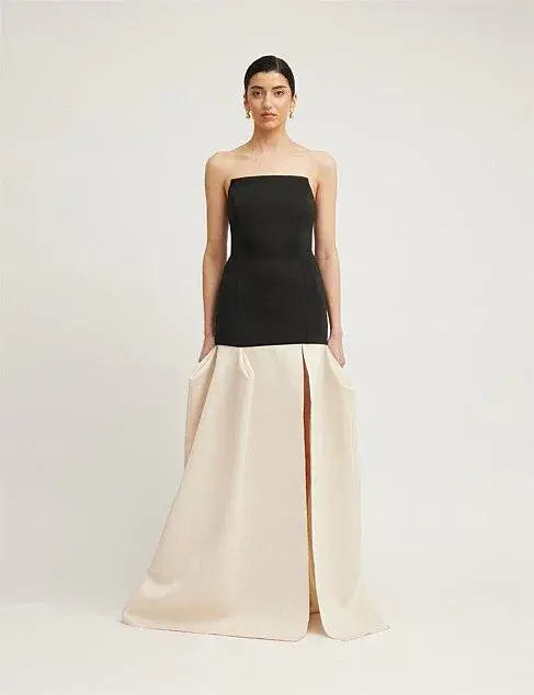 Tojha Astara Dress Maxi Black Cream Size AU 10 - Image 1