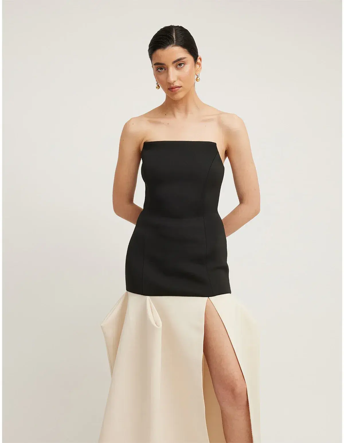 Tojha Astara Dress Maxi Black Cream Size AU 10 - Image 3
