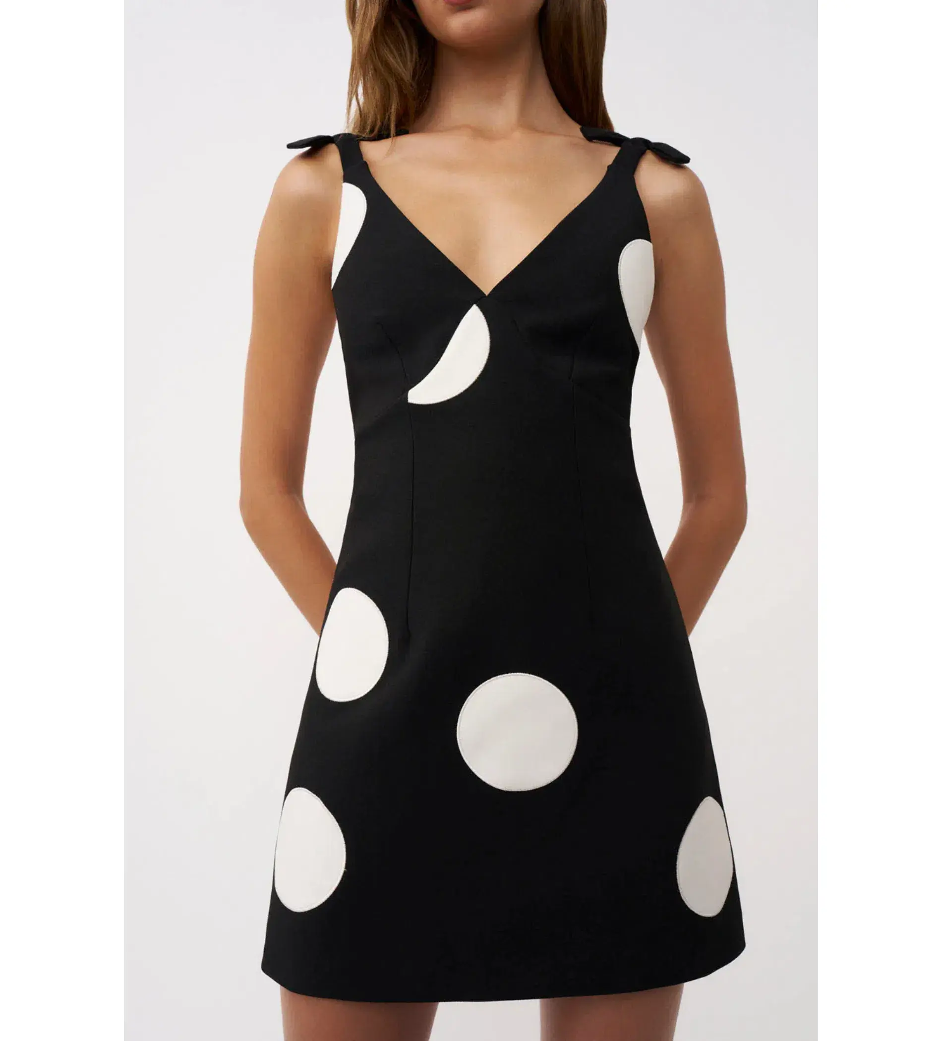 By Johnny Dolcetto Spot Mini Dress Black Ivory Size AU 12 - Image 3