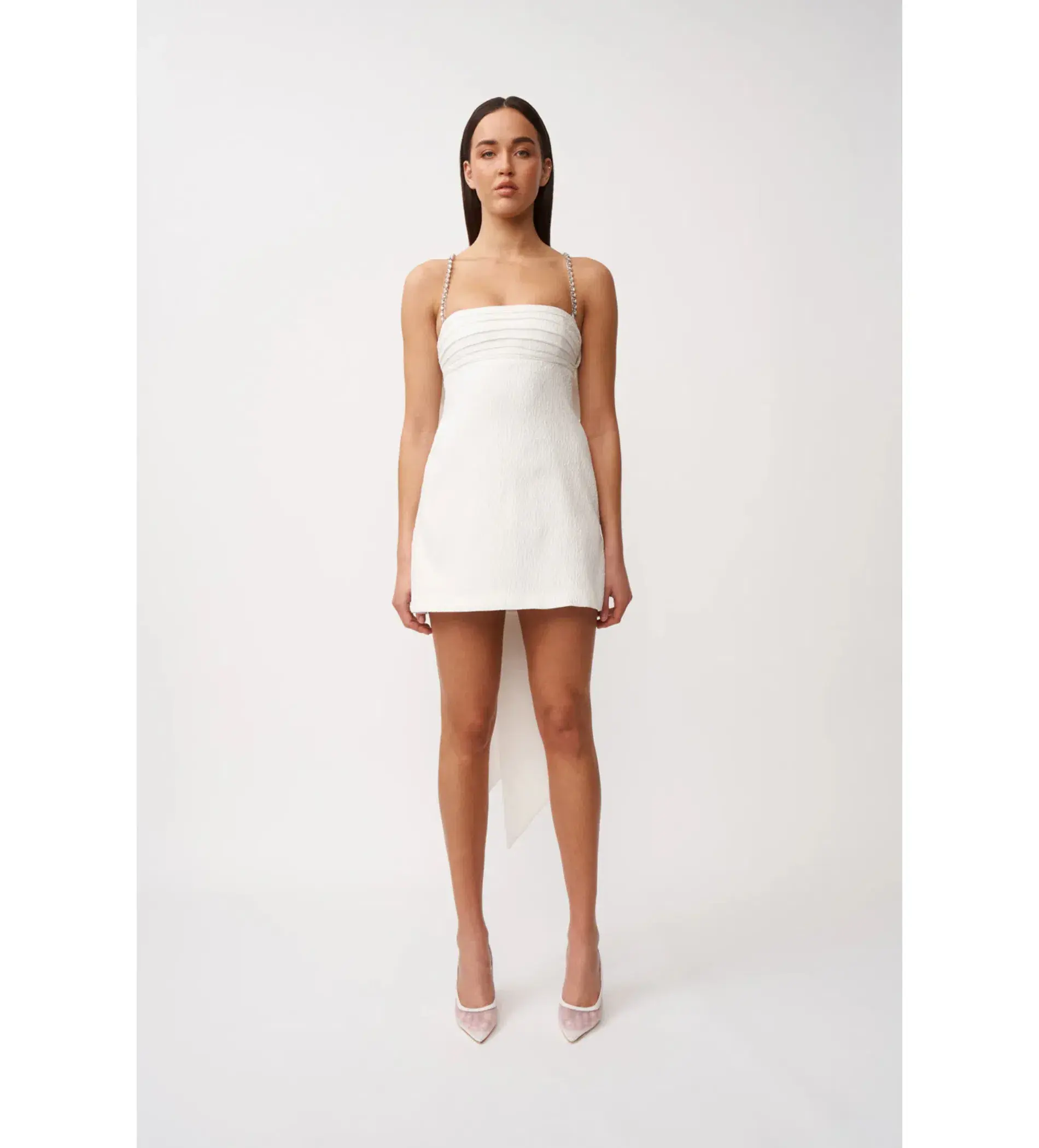 By Johnny Brooklyn Bow Back Mini Dress in White Size 8 - Image 2