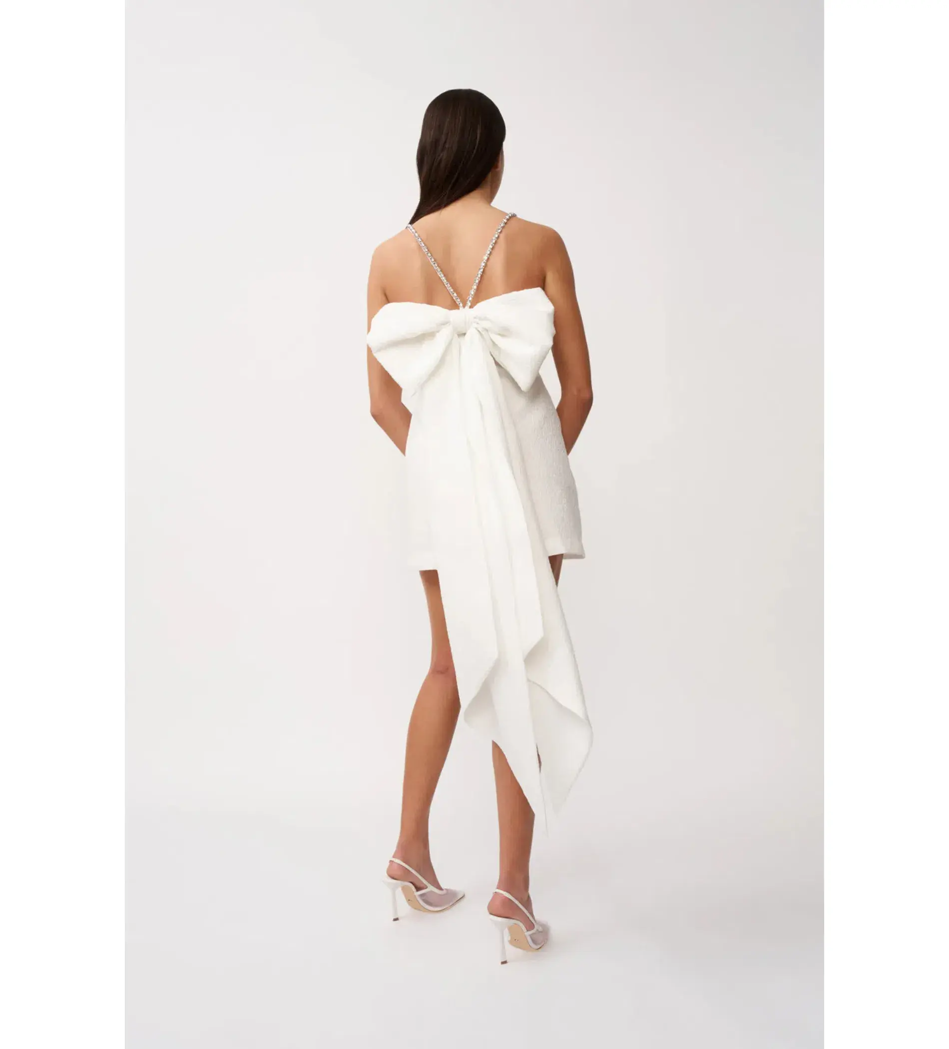 By Johnny Brooklyn Bow Back Mini Dress in White Size 8 - Image 5