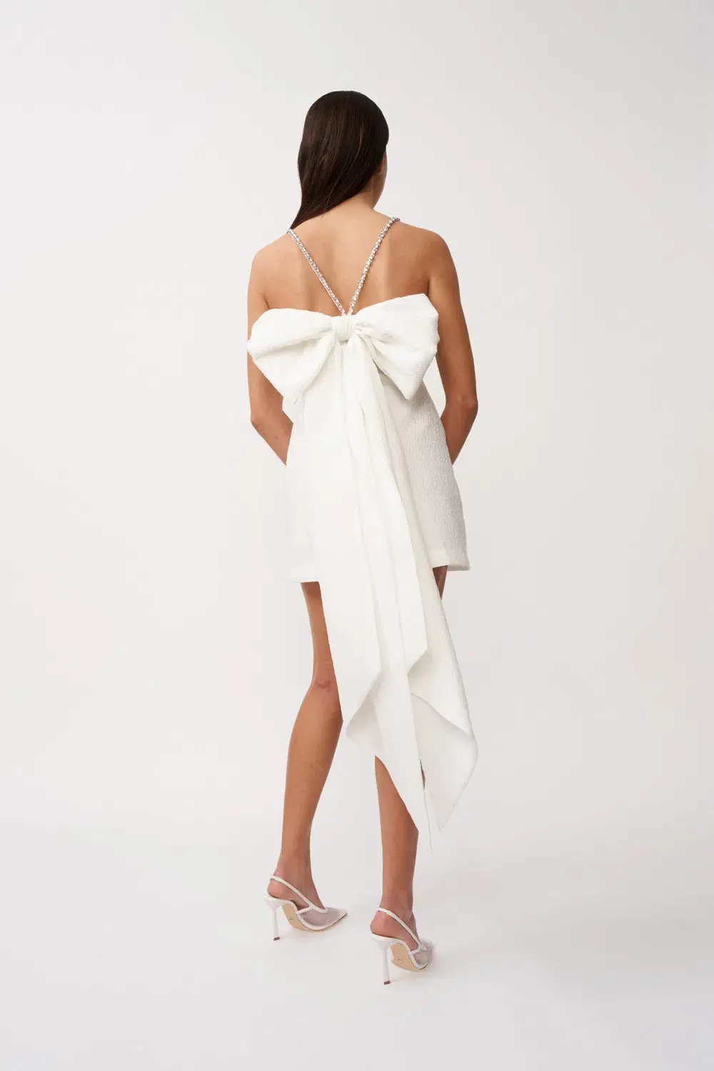 By Johnny Brooklyn Bow Back Mini Dress Ivory Size 12 - Image 4
