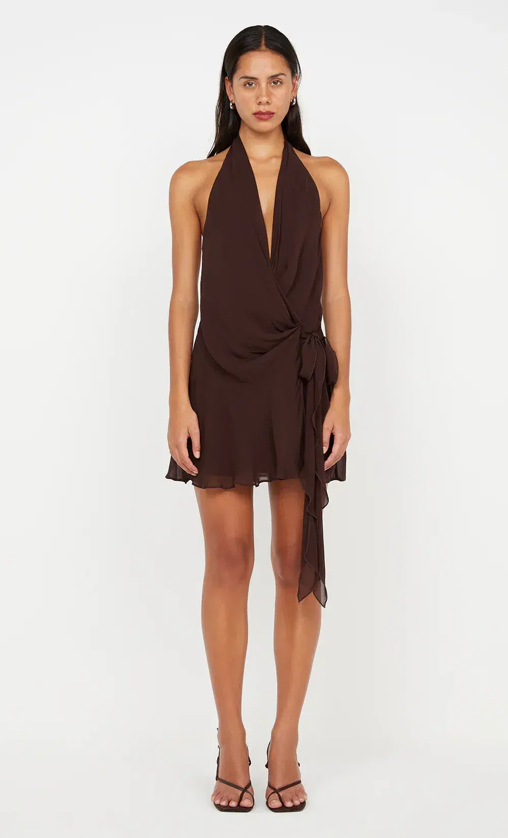 Bec & Bridge Celyse Mini Dress in Chocolate Brown Size 8 - Image 1
