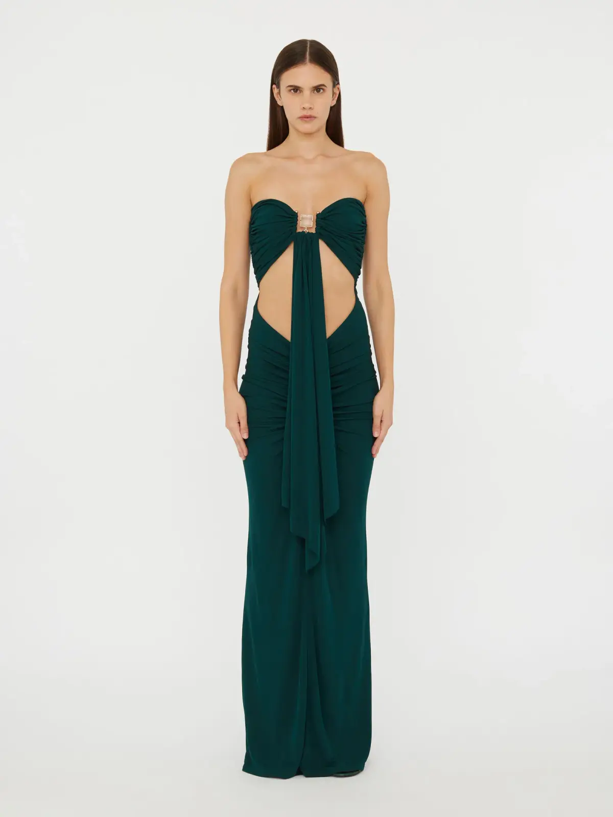 Christopher Esber Bezel Quartz Disconnect Dress Evergreen Size 6  - Image 1