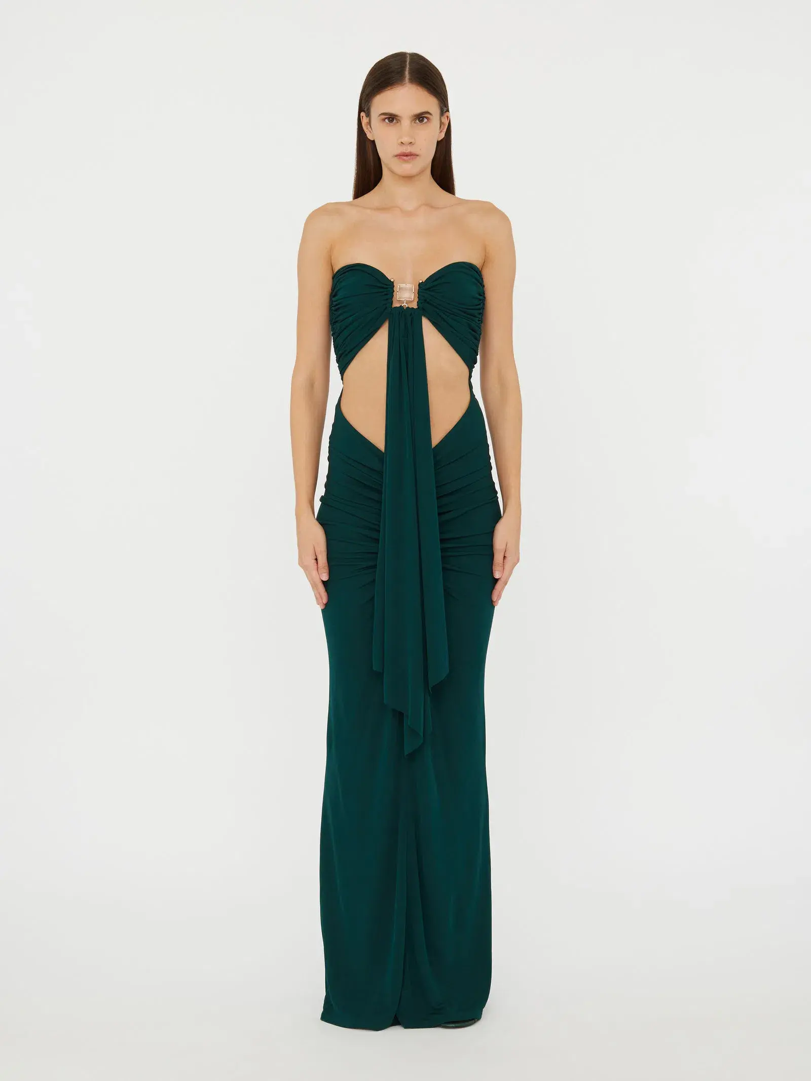Christopher Esber Bezel Quartz Disconnect Dress Evergreen Size 6  - Image 1