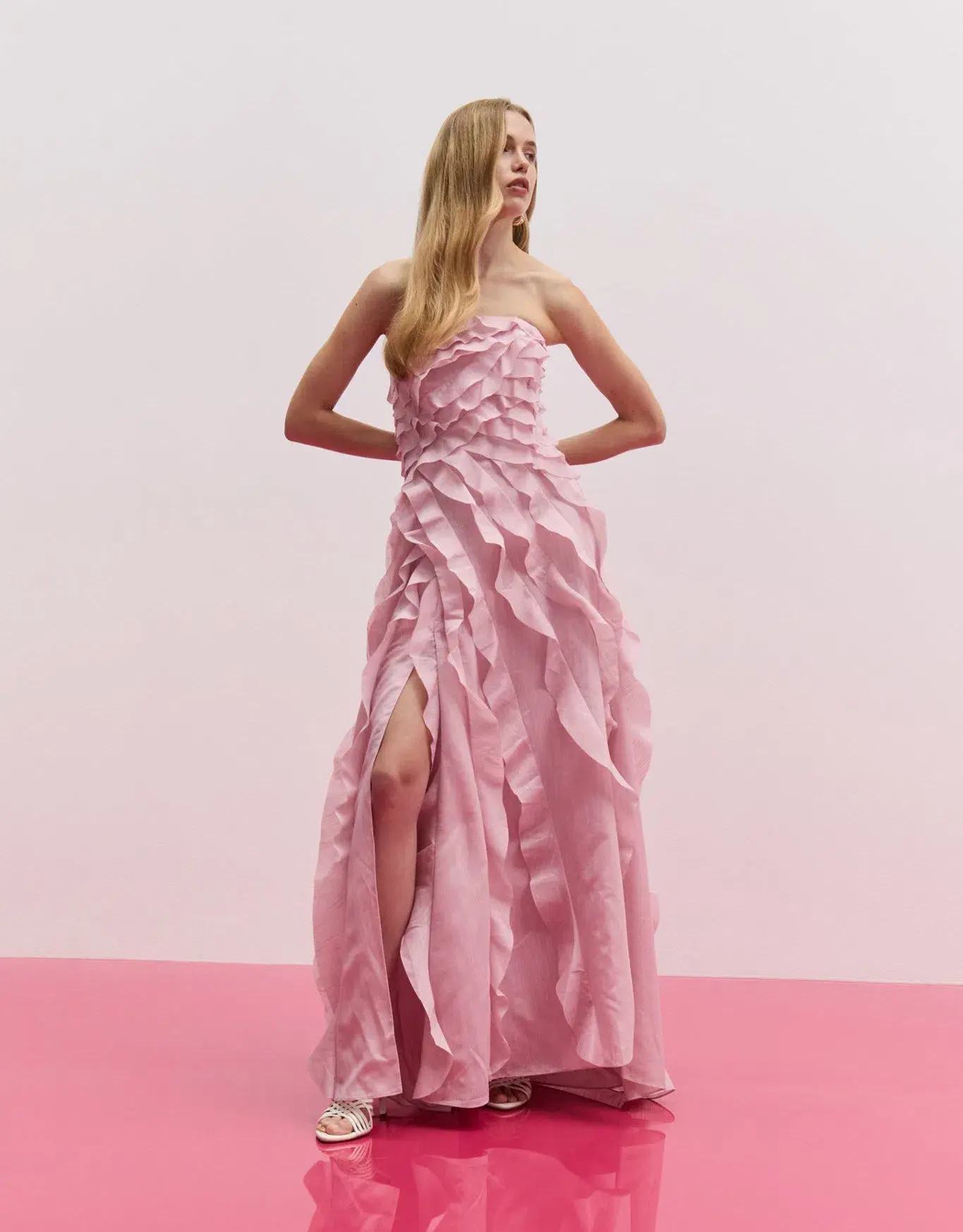 Aje Allairie Gown in Chalk Pink Size 10 - Image 4