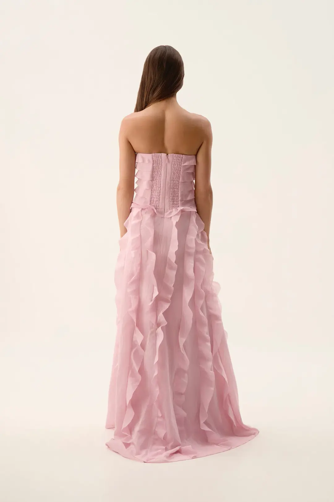 Aje Allairie Gown in Chalk Pink Size 10 for rent on The Volte - main image