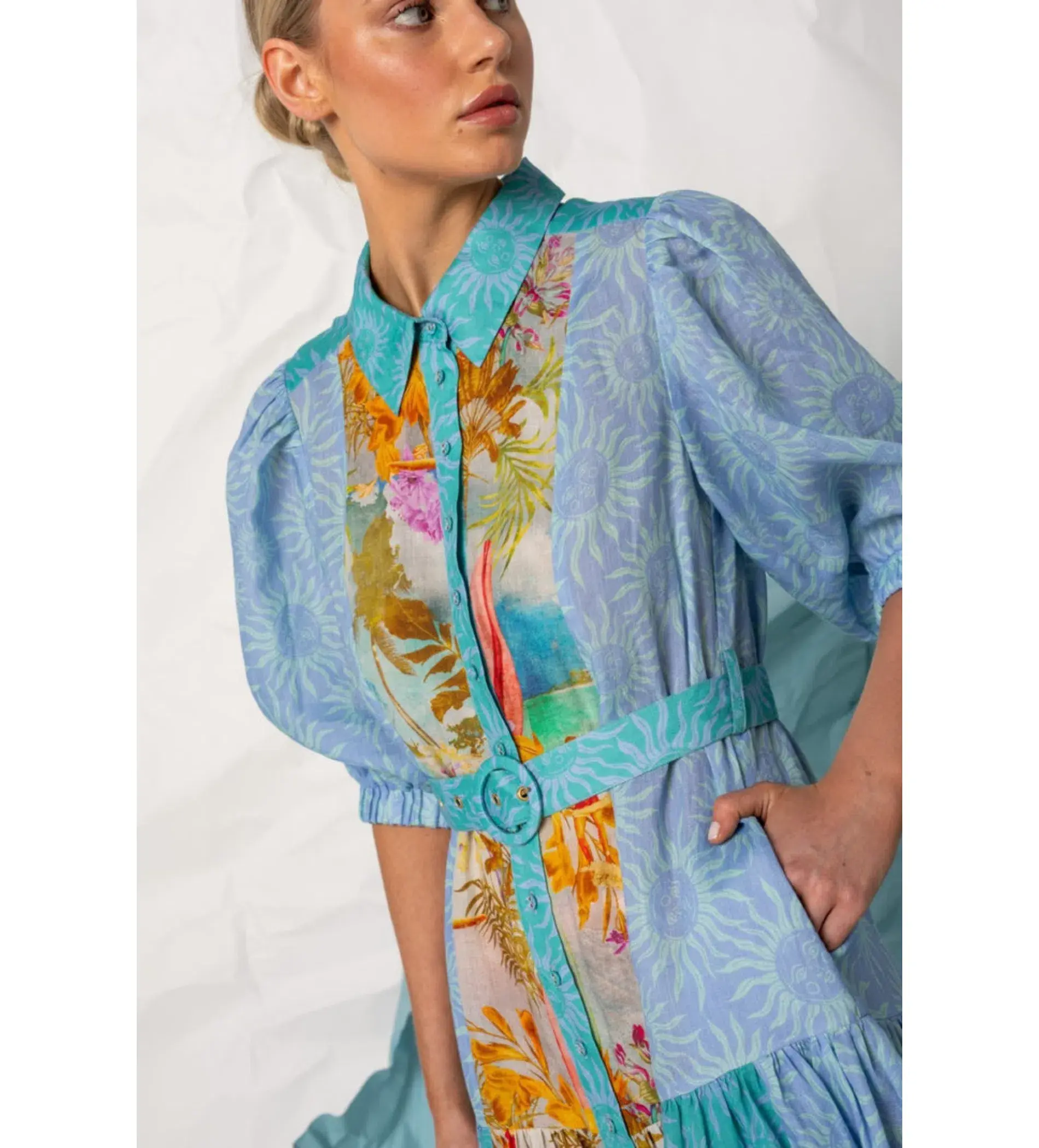 Kachel Hazel Maxi Shirt Dress Multi Size 6 - Image 6