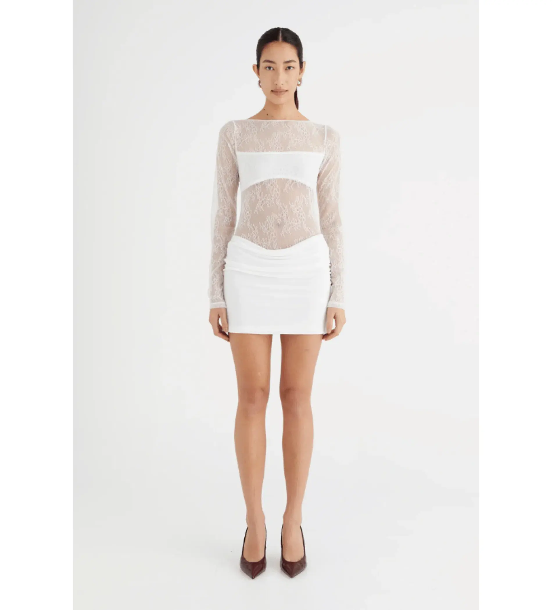Benni Yana Lace Mini Dress White Size 8 - Image 1