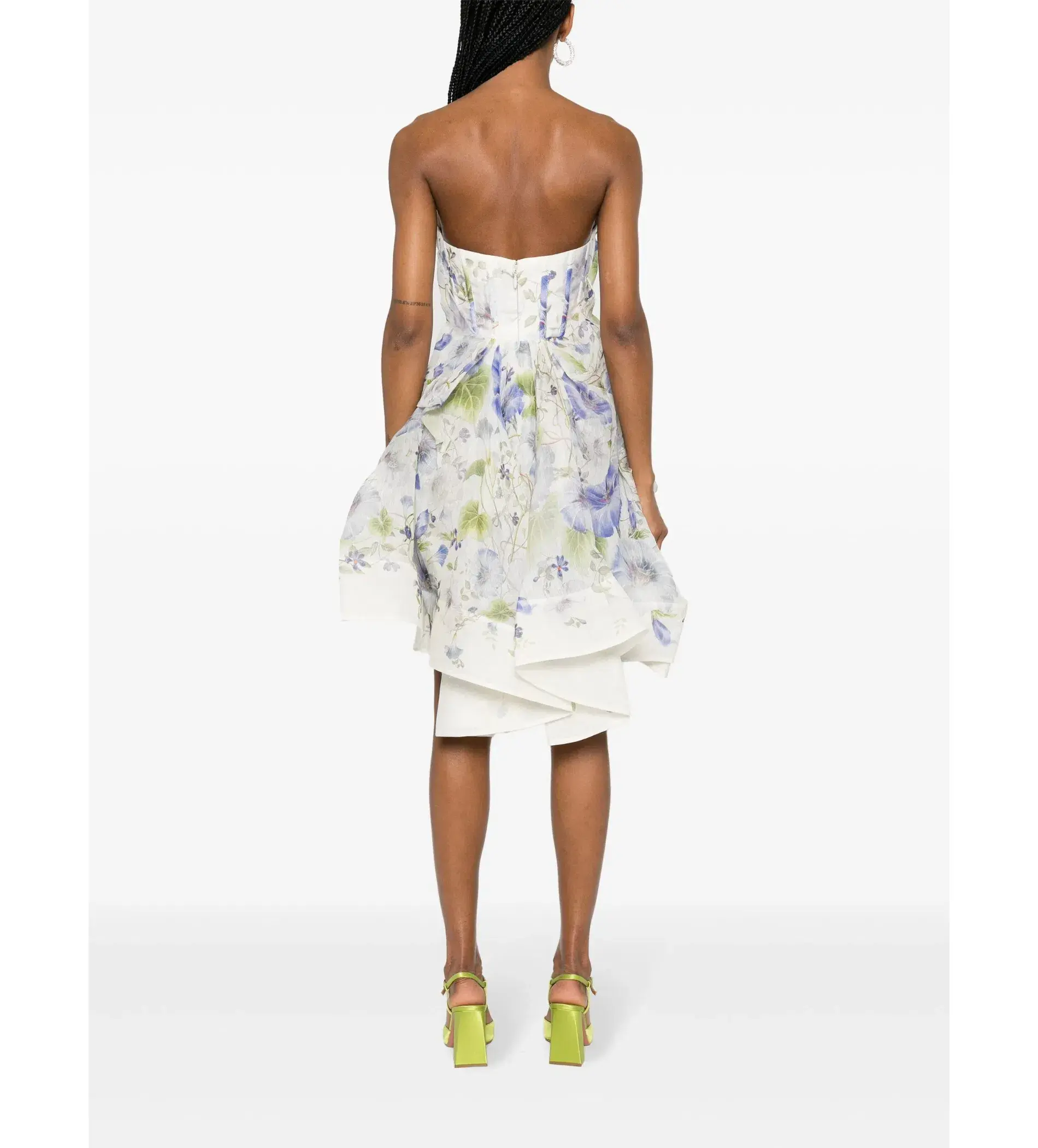 Zimmermann Natura Drape Mini Dress Blue Floral Size 0/ AU 8 - Image 3